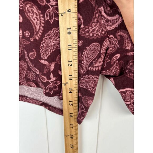 Lucky Brand Boho PJ Set Shorts Tank Pink Burgundy Paisley Size XL - Picture 10 of 13